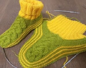 Aprende a tejer pantuflas a dos agujas