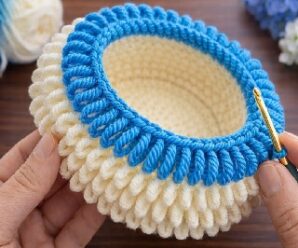 Aprende a tejer preciosa cesta crochet