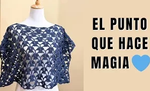 Cómo tejer precioso poncho a crochet.