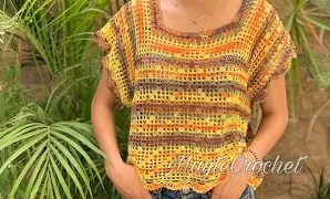 Aprende a tejer una vistosa y fácil blusa calada.