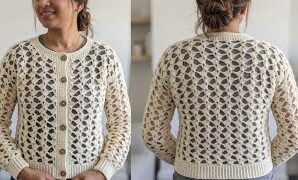 Aprende a tejer patrón de punto de crochet para suéter.