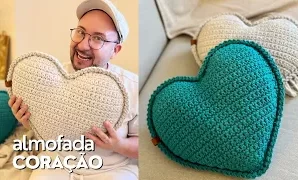Cómo tejer un cojín de ganchillo con forma de corazón.