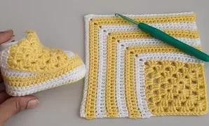 Cómo tejer un patrón para un lindo zapatito de bebé.