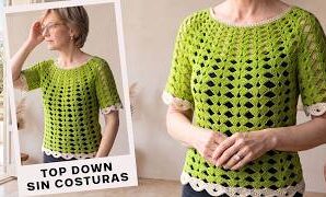 Cómo tejer elegante blusa top down.