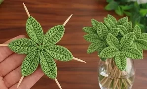 Cómo tejer un hermoso patrón de hojas de ganchillo.