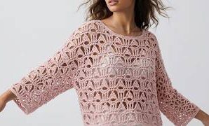 Aprende a tejer hermoso diseño de blusa a crochet.