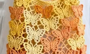 Cómo tejer patrón de mariposa para bolso tejido.