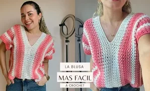 Aprende a tejer la blusa más fácil a crochet.
