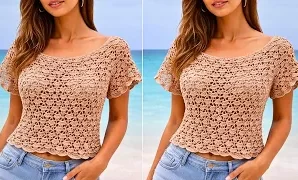 Cómo tejer hermosa blusa punto hoja a crochet.