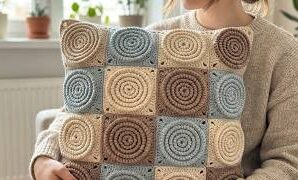 Cómo tejer un cojín cuadrado espiral a crochet.