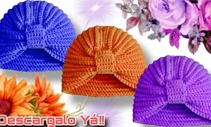 Aprende a tejer precioso turbante en tendencia.