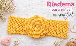 Aprende a tejer fácil y linda diadema para niñas.