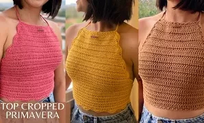 Aprende a tejer bonito top corto de ganchillo.