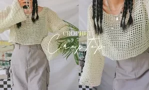Aprende a tejer un croptop de crochet.