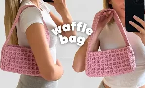 Aprende a tejer bolso de gofre a crochet.