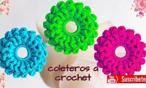 Cómo tejer hermoso coletero a crochet.