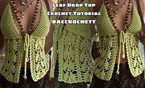 Aprende a tejer adorable top con estampado de crochet.