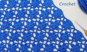 Aprende a tejer patrón fácil de encaje de flores a crochet.