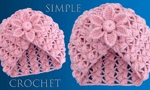 Aprende a tejer fácil gorro a crochet con sólo un rectángulo.