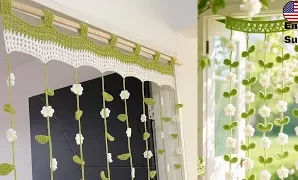 Cómo tejer cortinas de flores tejidas.