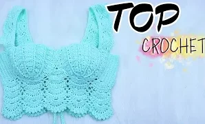 Aprende a tejer top a crochet estilo sirena.