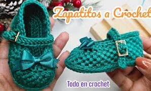 Cómo tejer fáciles zapatos para bebé tejidos a crochet.
