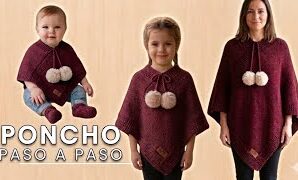 Cómo tejer lindo poncho a crochet.