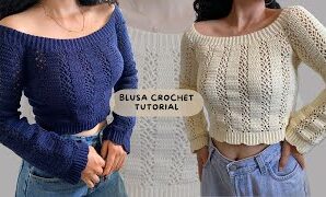 Cómo tejer una precioso suéter-blusa de crochet.