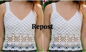 Aprende a tejer genial blusa de ganchillo.