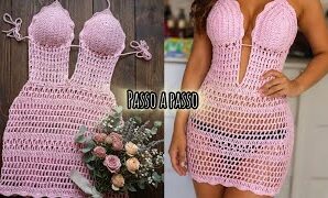 Cómo tejer lindo vestido de playa tejido a crochet.
