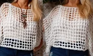 Cómo tejer práctica y rápida blusa California de ganchillo.