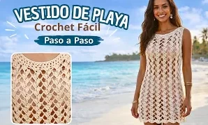Aprende a tejer vestido de playa a crochet sin complicaciones.