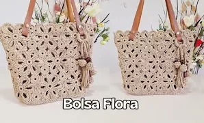 Aprende a tejer bolso con elegantes flores.