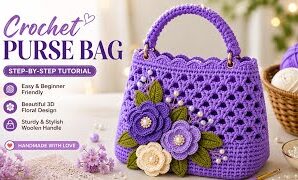 Cómo tejer increíble bolso de ganchillo con flores.