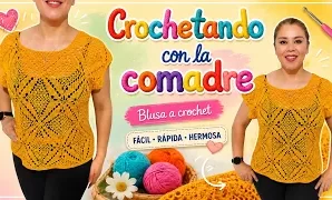 Cómo tejer preciosa blusa granny a crochet.