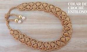Aprende a tejer magnífico collar de crochet con estilo.