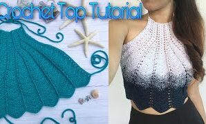 Cómo tejer linda blusa en forma de concha.