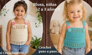 Aprende a tejer blusa o top a crochet para nuestras nenas.
