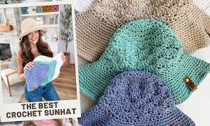 Aprende a tejer magnífico gorro de sol a crochet.