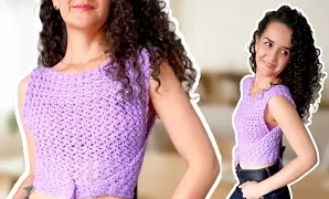 Aprende a tejer genial blusa de crochet.