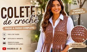 Aprende a tejer magnífico chaleco de crochet.