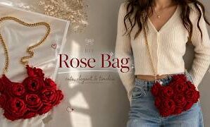 Aprende a tejer precioso bolso de rosas en 3D.