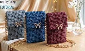 Cómo tejer genial mini bolso y billetera a crochet.