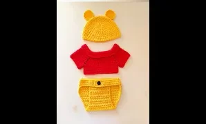 Aprende a tejer adorable conjunto de Winnie Pooh a crochet.