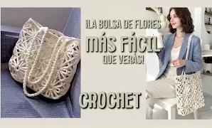 Aprende a tejer genial bolso de flores a crochet.