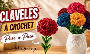 Cómo tejer nuevo patrón de claveles que parecen reales.