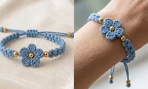 Aprende a tejer fácil pulsera de ganchillo.