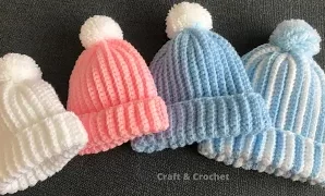 Cómo tejer fácil gorro de bebé de ganchillo.