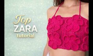 Aprende a tejer precioso top Zara a crochet con flores.