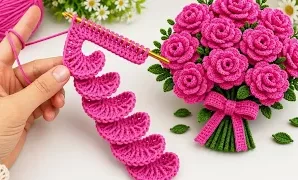 Aprende a tejer patrón para linda flor.